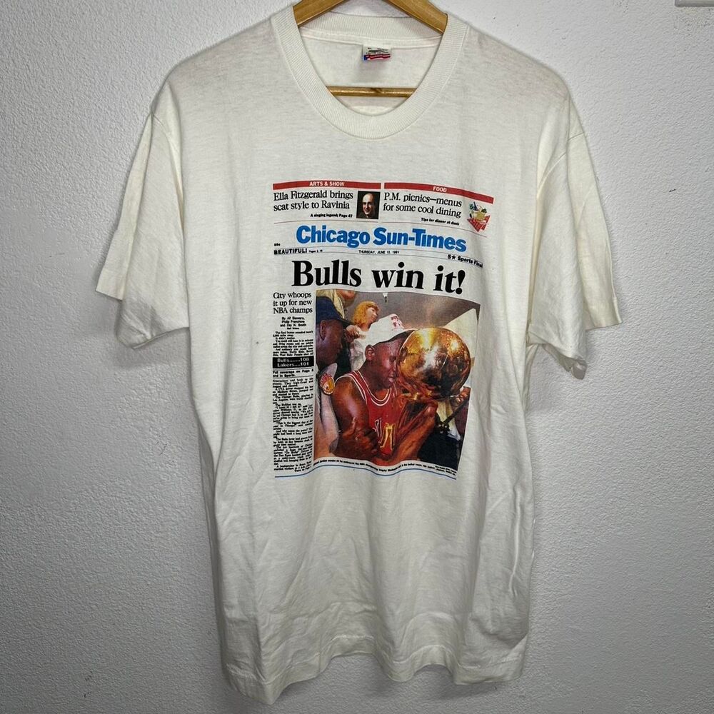 1996 Chicago Sun-Times Michael Jordan Bulls NBA tee